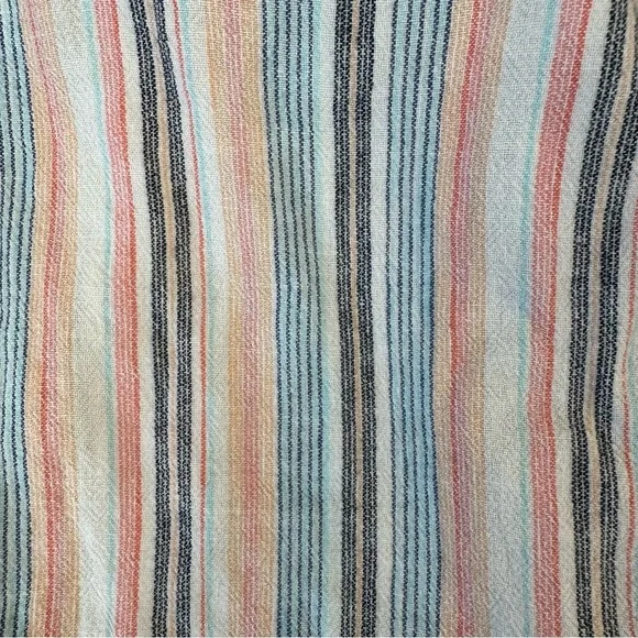 Zac & Rachel striped linen blend cropped wide-leg pants with paperbag waist M - Picture 7 of 9